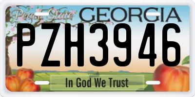 GA license plate PZH3946