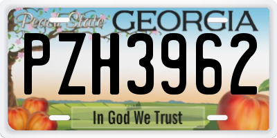 GA license plate PZH3962