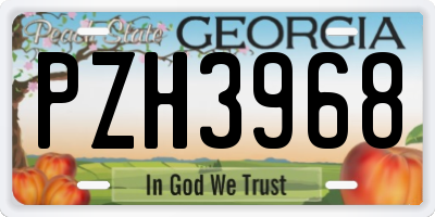 GA license plate PZH3968