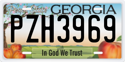 GA license plate PZH3969