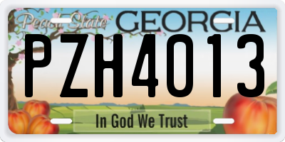 GA license plate PZH4013