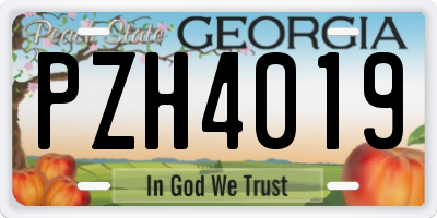 GA license plate PZH4019