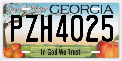 GA license plate PZH4025