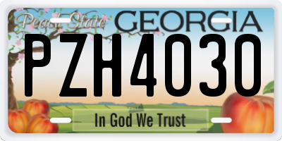GA license plate PZH4030