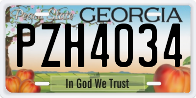 GA license plate PZH4034