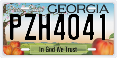 GA license plate PZH4041