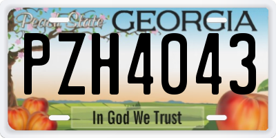 GA license plate PZH4043