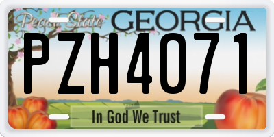 GA license plate PZH4071
