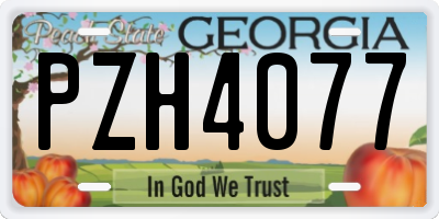 GA license plate PZH4077