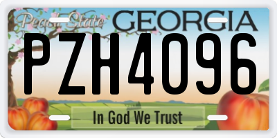 GA license plate PZH4096