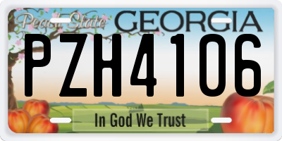 GA license plate PZH4106