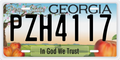 GA license plate PZH4117