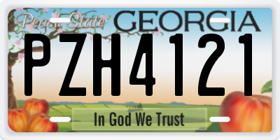 GA license plate PZH4121