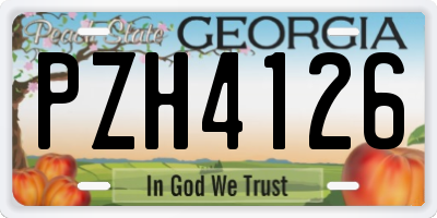 GA license plate PZH4126