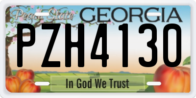 GA license plate PZH4130