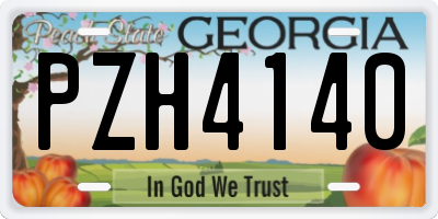 GA license plate PZH4140
