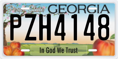 GA license plate PZH4148