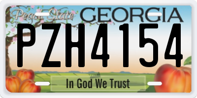 GA license plate PZH4154