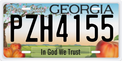 GA license plate PZH4155