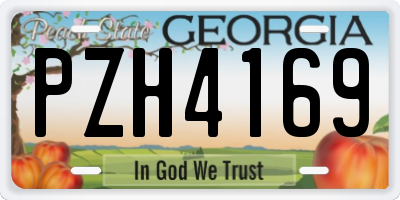 GA license plate PZH4169