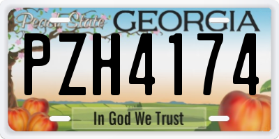 GA license plate PZH4174