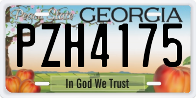 GA license plate PZH4175