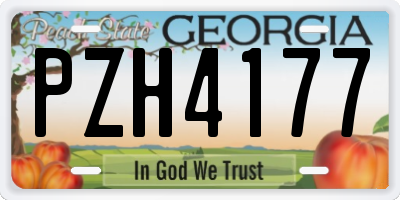 GA license plate PZH4177