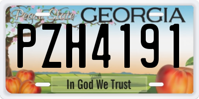 GA license plate PZH4191