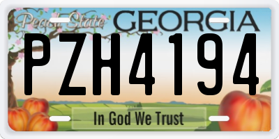 GA license plate PZH4194