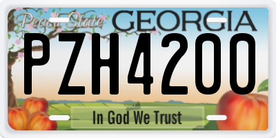 GA license plate PZH4200