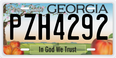 GA license plate PZH4292