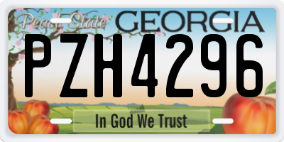 GA license plate PZH4296