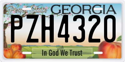 GA license plate PZH4320