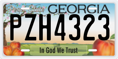 GA license plate PZH4323