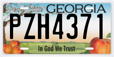 GA license plate PZH4371