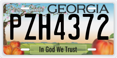 GA license plate PZH4372