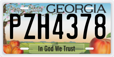 GA license plate PZH4378