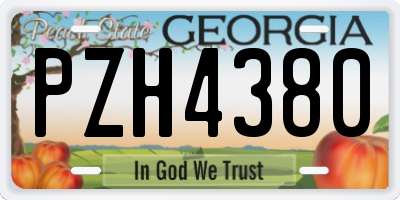 GA license plate PZH4380
