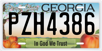GA license plate PZH4386