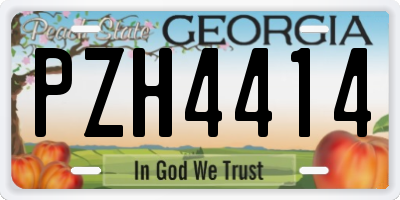 GA license plate PZH4414