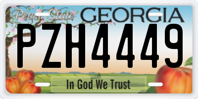 GA license plate PZH4449