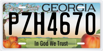 GA license plate PZH4670