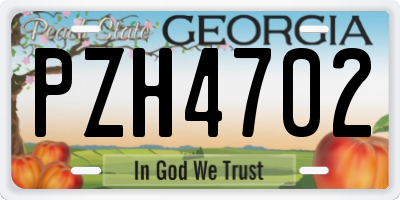 GA license plate PZH4702