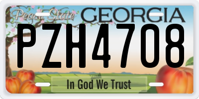 GA license plate PZH4708