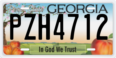 GA license plate PZH4712