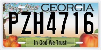 GA license plate PZH4716