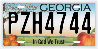 GA license plate PZH4744