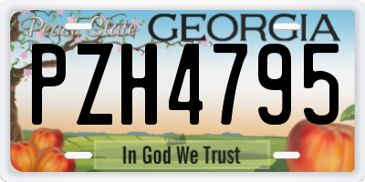 GA license plate PZH4795