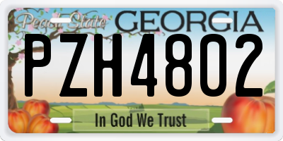 GA license plate PZH4802