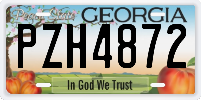 GA license plate PZH4872